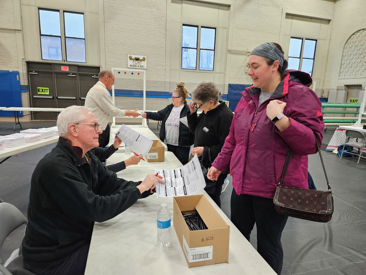 Ebbert at polls: ‘There’s always a line, and that’s fantastic — We had 70 voters in and out in 15 minutes’
