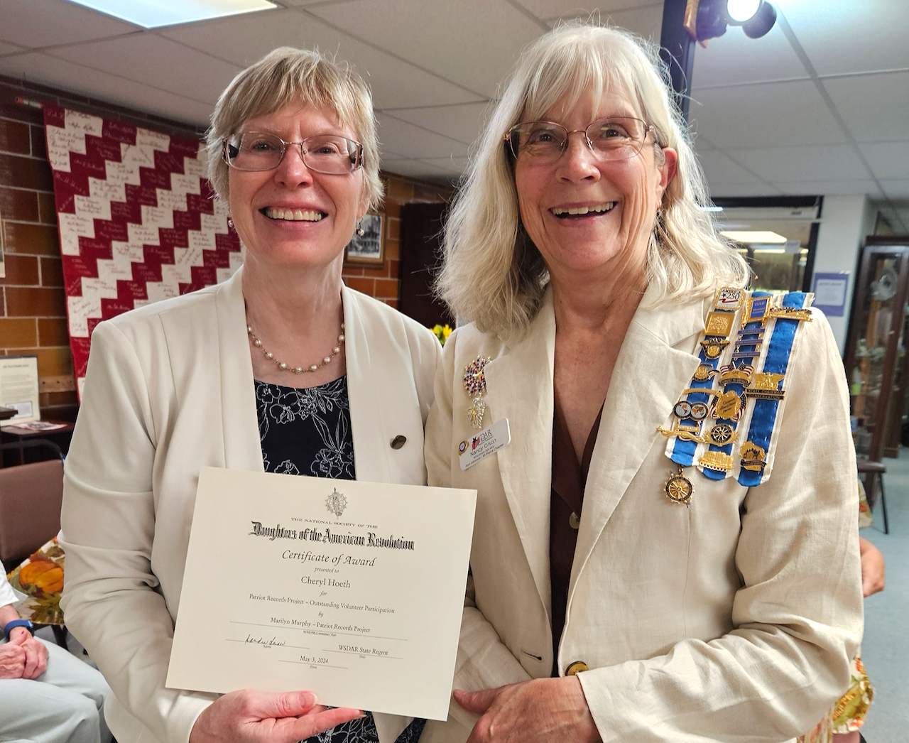 Fort-Eli Piece Chapter’s Hoeth is national DAR ‘Outstanding Volunteer’ 